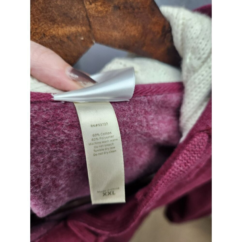 Bubba‎ Gump Shrimp Co. Burgundy Hooded Cardigan Sweater Jacket XXL Cotton mix - Picture 5 of 5